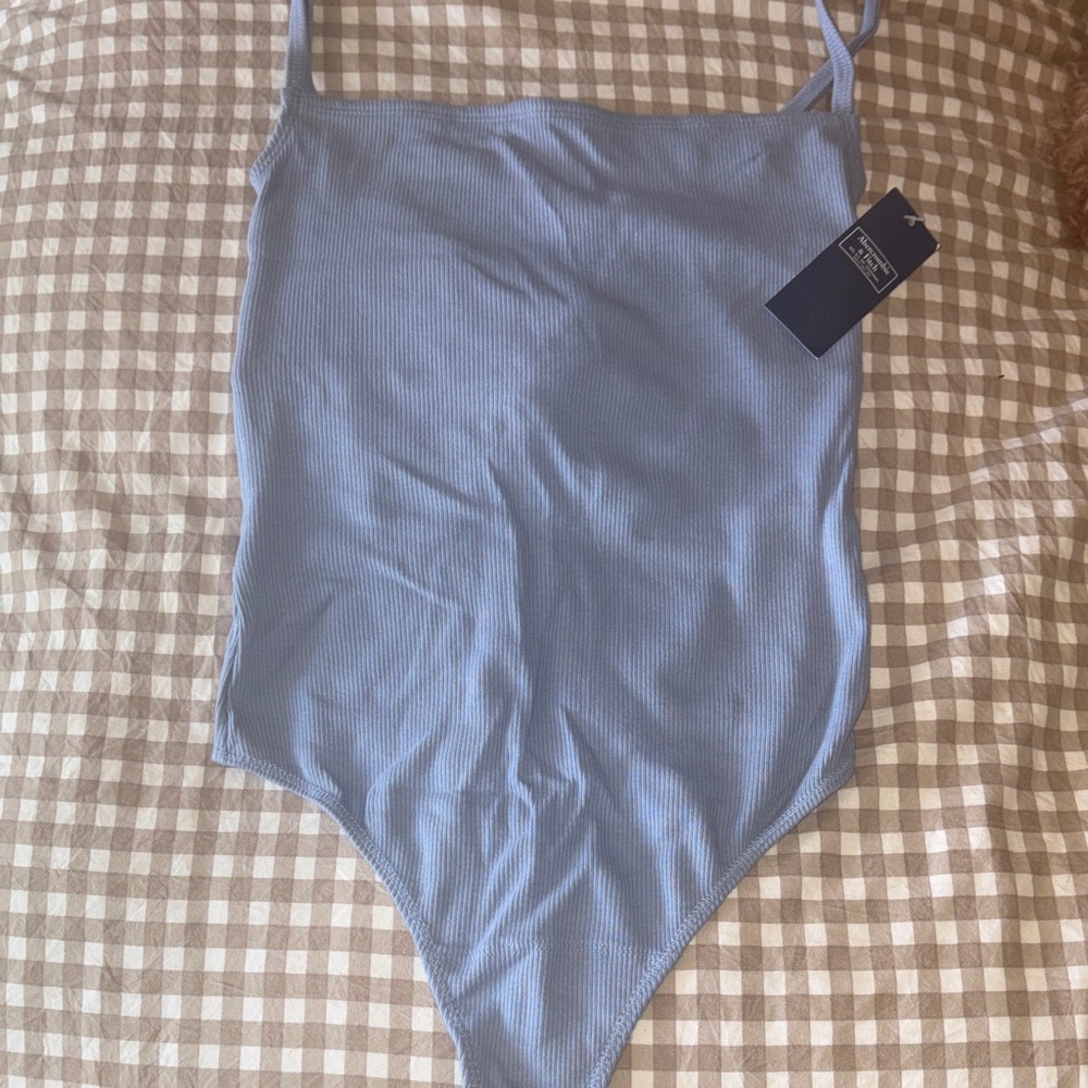 Blue Ribbed Bodysuit